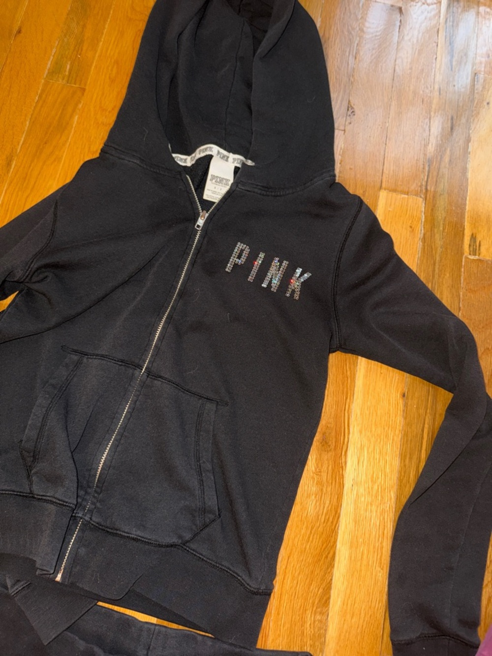 PINK Victoria's Secret Black Rhinestone set - Picture 2 of 2